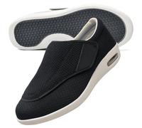 AEHO Scarpe Ortopediche Uomo con Strappo Scarpe Ortopediche Uomo Scarpe Diabetiche per Uomo Casual Mocassino Sneakers Rete Regolabile Sneakers da Passeggio Leggere,Nero,48 EU