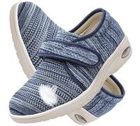 AEHO Scarpe per Artrite Anziani Sandali per diabetici da Donna Pantofole Larghe per Piedi gonfi, Scarpe per Anziani Scarpe Ortopediche Traspiranti Regolabili,LightBlue,37.5 EU