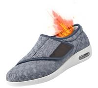 AEHO Scarpe per Diabetici Donna Scarpe per Piedi Gonfi Uomo Invernali Caldo Peluche Pantofole per Diabetici Uomo Scarpe per Anziani Donna Scarpe Comode per Camminare,Grigio,44.5 EU