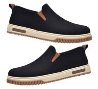 AEHO Scarpe per Diabetici Uomo sanitarie comode Slip on Pianta Larga Sneaker Casual Senza Lacci Sneakers,Nero,41 EU