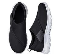 AEHO Scarpe sanitarie Uomo comode Pantofola Diabetici Estivi Slip on Pianta Larga Sneaker Casual Ortopediche con Strappo per Piedi Gonfi da Camminata,Nero,43 EU