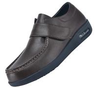 AEHO Scarpe Uomo Diabetici Pianta Larga Scarpe Uomo Ortopediche Mocassini in Pelle Extra Larghi Scarpe Uomo Casual con Strappo per Piedi Gonfi da Lavoro Larga,Marrone,45 EU