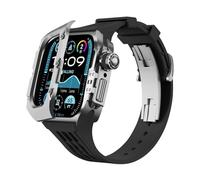 AEHON Kit di lusso in lega di titanio, per Apple Watch Ultra 2 49 mm, cinturino trasparente per iWatch serie 9, 8, 7, 45/49 mm, cinturino in gomma di ricambio, 45MM