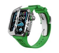 AEHON Kit di lusso in lega di titanio, per Apple Watch Ultra 2 49 mm, cinturino trasparente per iWatch serie 9, 8, 7, 45/49 mm, cinturino in gomma di ricambio, 49MM