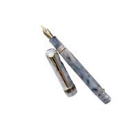 AEHON Penna stilografica in acrilico liscio, con pennino EF/F, 24 colori, con bellissimo motivo marmorizzato e ambra, ideale come regalo per ufficio e lavoro (bianco marmo, EF (0,38 mm)
