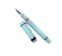 AEHON Penna stilografica in acrilico liscio, con pennino EF/F, 24 colori, con bellissimo motivo marmorizzato e ambra, ideale come regalo per ufficio e lavoro (blu (clip nera), EF (0,38 mm)