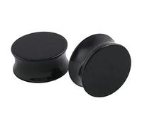 Aeici 2 Pezzi Dilatatore Lobo Tunnel, Dilatatori in Acrilico Dilatatori Orecchio Uomo Dilatatore Tunnel 22mm Nero Rotondo Forma