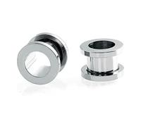 Aeici 2 Pezzi Dilatatore Tunnel Lobo, Dilatatore Acciaio Inossidabile Orecchini Uomo Dilatatore Tunnel Orecchie 28mm Argento Cerchio