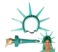 Aeimekfal Corona e torcia della Statua della Libertà, copricapo per cosplay, feste a tema, accessori per capelli festivi, donne, costumi, servizi fotografici