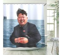 Aeiniwer C.IOPMNU Funny Tenda da Doccia - Set di Curtain Motivational Happiness per doccia con ganci, elegante tenda da doccia impermeabile decorazione per il bagno - 72 x 72 pollici