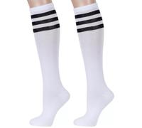 AEIOPRS 1 coppia Calze al ginocchio da donna invernali alte calze termiche lunghe da donna calde calze lunghe Bianco