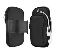 AEIOPRS 1 Pcs Porta Cellulare da Braccio per Corsa e Fitness Fascia Elastica per Smartphone Nero