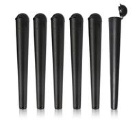 AEIOPRS 6 Pcs con Custodia Antiodore Tubo Rigido in Plastica Resistente all'Aria per Trasporto di Coni King Size da 120MM Tubo per Fumare Rotolando Cig Joint Prova di Odore Nero