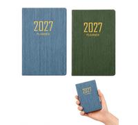 AEIOPRS Set da 2 Agende 2027 A7 Settimanale, Mini Planner Tascabile in Inglese per Appunti e Note Rapide in Viaggio, Piccolo Diario Portatile per Scuola e Lavoro