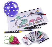 aeioubaby.com 30 Astucci da Colorare + Borsa Riutilizzabile | Bustine singole con 5 Colori a Cera e un Palloncino | Regalo per bambini per le feste e i compleanni (Dinosauri)