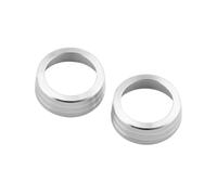 AEIOUPMMA 2 Pezzi/Set Accessori Auto berlina ST AC Interruttore di Controllo del Calore manopola Anello di Copertura Trim per Ford Focus 3 MK3 2014 2015 2016 2017(Silver)