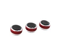 AEIOUPMMA 3 Pezzi/Set pomello Aria condizionata in Lega di Alluminio pomello AC Pulsante Controllo Calore berlina per Ford Focus 2 MK2 3 MK3 Mondeo(Red)