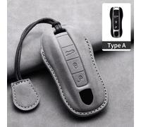 AEIOUPMMA Custodia in Pelle per Chiave Telecomando Auto per Porsche 958 Macan 911 Panamera 996 991 987 924 Gt3 Boxster 987 997 2019 2020 Cayman 987 (Grigio A2)