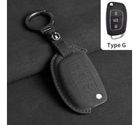 AEIOUPMMA Custodia in Pelle Scamosciata per Chiave Auto a Scatto per Hyundai Grand I10 2023 I20 I30 IX35 IX45 HB20 Elantra Solaris Sonata Santa Fe Sport Tucson (Nero G1)