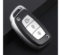 AEIOUPMMA Custodia in Pelle TPU per Chiave Auto Intelligente con Portachiavi per Hyundai Avante i10 i20 i30 HB20 IX25 IX35 IX45 Tucson (Custodia Argento Tipo 1)