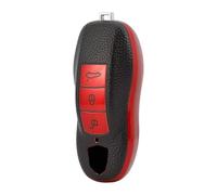 AEIOUPMMA Custodia in Pelle TPU per Chiave Auto Smart Key Cover Bag Shell Portachiavi per Porsche Cayenne 911 996 Macan Panamera Boxster 986 987 981 Protector (Custodia Rossa)