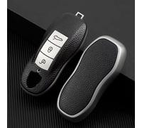 AEIOUPMMA Custodia in Pelle TPU per Chiave Auto Smart Key Cover Bag Shell Portachiavi per Porsche Cayenne 911 996 Macan Panamera Boxster 986 987 981 Protector (Custodia Argento)