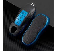 AEIOUPMMA Custodia in Pelle TPU per Chiave Auto Smart Key Cover Bag Shell Portachiavi per Porsche Cayenne 911 996 Macan Panamera Boxster 986 987 981 Protector (Custodia Blu)