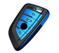 AEIOUPMMA Custodia in TPU per Chiave Auto in Pelle per BMW X1 X3 X5 X6 X7 1 3 5 6 7 Series G20 G30 G11 F15 F16 G01 G02 F48 Shell Keychain (Custodia per Chiave Blu)