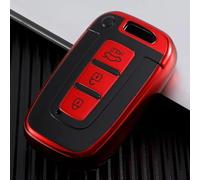 AEIOUPMMA Custodia per Chiave Auto per Hyundai Accent Elantra Solaris HB20 Veloster SR IX35 i30 per KIA Rio K2 K3 Sportage Accessori (Custodia per Chiave Rossa)