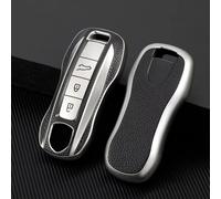 AEIOUPMMA Custodia per Chiave Intelligente per Auto, Custodia per Porsche Cayenne 958 911 Lepin 996 Macan Panamera 997 944 924 987 987 Gt3 Cayman 987 (Custodia Argento)