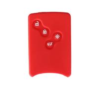 AEIOUPMMA Custodia Protettiva in Silicone per Chiave Auto a 4 Pulsanti, Portachiavi con Carta per Renault Clio Logan Megane 2 3 Koleos Scenic(Red)
