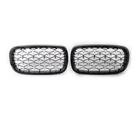 AEIOUPMMA Griglia Anteriore per Auto cromata Nera Diamond Meteor Styling Grill ABS Plastica 1 Coppia per BMW X5 F15 F85 2014 2015 2016