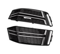 AEIOUPMMA Griglie per fendinebbia 8W0807681F 8W0807682F Copertura griglia fendinebbia paraurti Anteriore per Audi S4/A4 B9 S-Line 2016 2017 2018 (Nero Cromato)