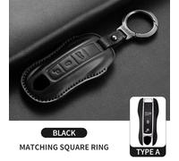 AEIOUPMMA Guscio di Copertura per Chiave Auto in Pelle con Strato Superiore per Porsche 718 Cayenne Panamera 911 Macan Taycan Cayman Boxster Accessori per Chiavi Auto (Nero B1)
