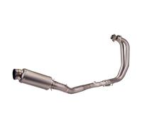 AEIOUPMMA Kit di aggiornamento del Tubo di Collegamento Anteriore del Sistema Completo di Scarico in Lega di Titanio con marmitta in Carbonio per Yamaha YZF R3 R25 MT03 2015-2024(D)