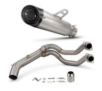 AEIOUPMMA Kit di Modifica Completo per Sistema di Scarico per Moto con Tubo Anteriore in Acciaio Inox per Kawasaki Z650 Ninja(Type-B)