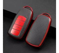 AEIOUPMMA per Chery Tiggo 8 PRO Tiggo 8 Plus 5 Plus 7 PRO TPU Pelle TPU Auto Smart 4 Pulsante Chiave Custodia Cover Guscio Borsa Portachiavi Protettore (Custodia Rossa)