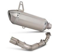 AEIOUPMMA Scarico per Moto in Titanio, Set Completo, Sistema di Scarico Slip-on, Tubo di Collegamento Anteriore, marmitta per Scooter per Vespa GTS30