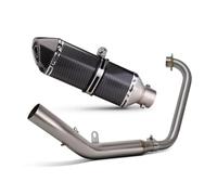 AEIOUPMMA Sistema Completo di Scarico per Moto in Acciaio Inox con Tubo di Collegamento Anteriore a Nido d'Ape e marmitta per Zontes ZT125 U1 G1 Z1 Z2 2021-2025(Type-B Fake Carbon)