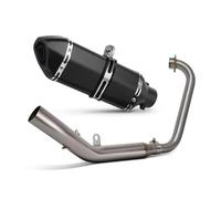 AEIOUPMMA Sistema Completo di Scarico per Moto in Acciaio Inox con Tubo di Collegamento Anteriore a Nido d'Ape e marmitta per Zontes ZT125 U1 G1 Z1 Z2 2021-2025(Type-D Full Black)