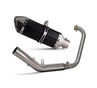 AEIOUPMMA Sistema Completo di Scarico per Moto in Acciaio Inox con Tubo di Collegamento Anteriore a Nido d'Ape e marmitta per Zontes ZT125 U1 G1 Z1 Z2 2021-2025(Type-A Black)