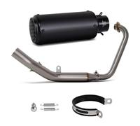 AEIOUPMMA Sistema Completo di Scarico per Moto in Acciaio Inox con Tubo di Collegamento Anteriore e silenziatore S1 per Zontes ZT125 U1 G1 Z1 Z2 2021-2025(B)