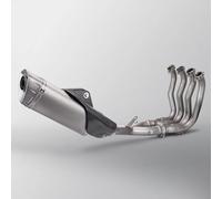 AEIOUPMMA Sistema di Scarico Completo in Lega di Titanio, modificato, con Tubo Anteriore Slip-on, Collegamento marmitta con Copertura in Carbonio. per Yamaha YZF R1 R1M MT10