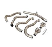 AEIOUPMMA Sistema di Scarico per Moto Slip On, Tubo di Collegamento Anteriore in Lega di Titanio, Collegamento al silenziatore Originale per Kawasaki ZH2 SE 2020-2024