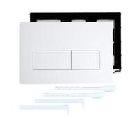 AEIXYA 1 Pezzi Placca Di Comando Compatibile Con Geberit Sigma, Up300 E Up320, Piastra Doppio Scarico, Dimensioni 243×163 Mm, Completa Di Set Di Leve Di Scarico E Telaio Di Montaggio（Bianco,A)