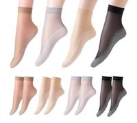 AEIXYA 12 Paia Calze Di Nylon Donna, Trasparenti Calzini Velati Corte Velate Calzini Setosi Antiscivolo Calze Ultra Sottile Per Donna, Calzini Velati Donna