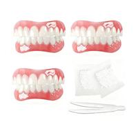 AEIXYA 3 Paia Denti Finti Da Applicare Da Soli,Faccette Dentali Universali Superiore E Inferiore Provvisoria Denti Finti, Denti Cattivi Denti Imperfetti,Con 15G Gel Per La Dentizione