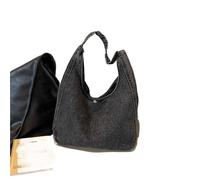 AEJHSIN Bolso Tote de Pana para Mujer Borsa a Tracolla da Donna in Tessuto Denim, Borsa ad Alta capacità, Portafoglio/Borsa portaoggetti for Cosmetici(Black)
