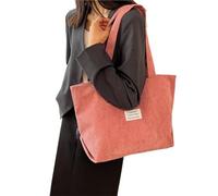 AEJHSIN Bolso Tote de Pana para Mujer Borsa a Tracolla in Velluto a Coste di Grande capacità, Semplice Borsa a Mano, for Il Tempo Libero, for Studenti, for Donna(Pink)