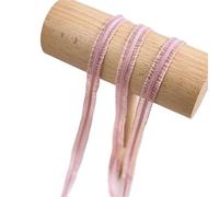 AEJHSIN Elastici 15 Meters Cute Bilateral Ruffle Stretchy Lace Trim Fabric DIY for Home Decor Patchwork 1cm Width Colored Elastic Ribbon(Korean Pink)